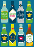 Birthday Greeting Card - Beer Bottles