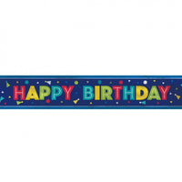 Foil Peppy Birthday Banner  12 ft