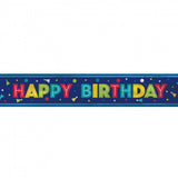 Foil Peppy Birthday Banner  12 ft