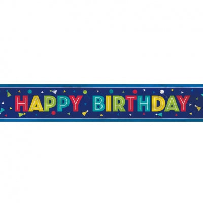 Foil Peppy Birthday Banner  12 ft