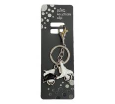 BLING MOPED KEYRING WITH KEYCHAIN & CLIP
