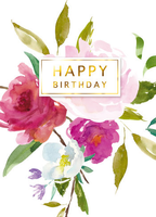 Birthday Greeting Card - Roses