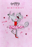 Birthday Greeting Card - Ballet Mouse