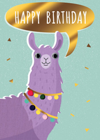 Birthday Greeting Card - Llama
