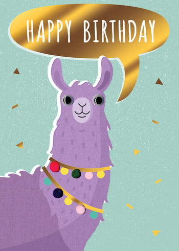 Birthday Greeting Card - Llama