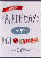 Birthday Greeting Card - Happy Birthday to You Lettering - BLANK
