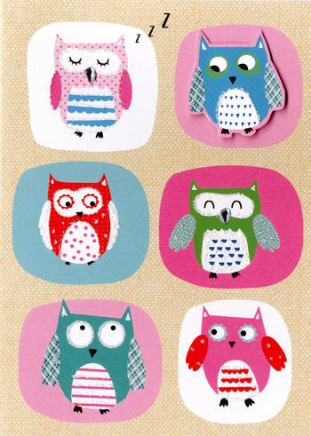 Blank Greeting Card - Owls on craft