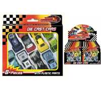 DIE CAST FREE WHEEL CARS IN WINDOW BOX 8 PACK