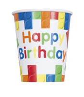 8 x Building Blocks 9oz Cups
