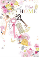 FLORAL KEYS NEW HOME GREETING CARD