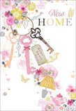 FLORAL KEYS NEW HOME GREETING CARD