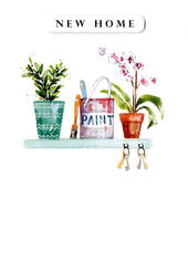 Greeting Card - New Home - Paint & Plants