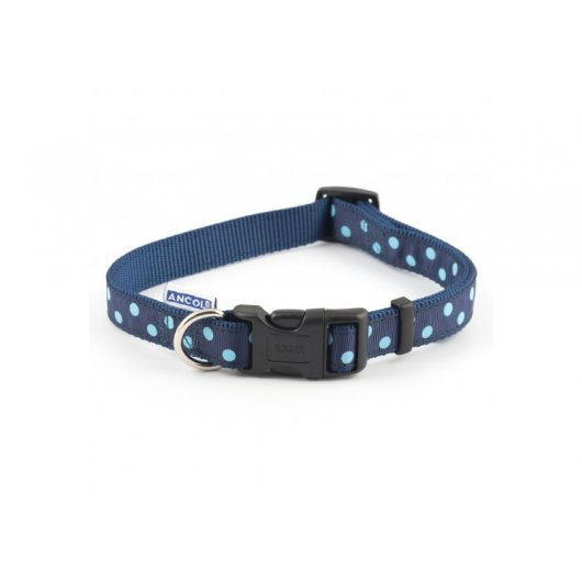 Nylon Adjustable Collar Polka Navy Sz 5-9