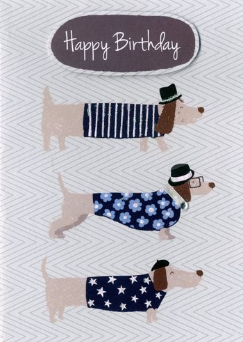 Birthday Greeting Card - Sausage Dogs