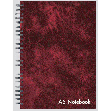 CLUB A5 LEATHER LOOK TWIN WIRE NOTEBOOK