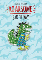 Birthday Greeting Card - Open - Dinosaur