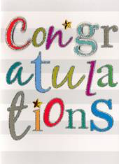 Greeting Card - CONGRATULATIONS - Lettering - Blank