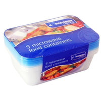 MICROWAVE FOOD CONTAINERS WITH BLUE LIDS 5 PACK