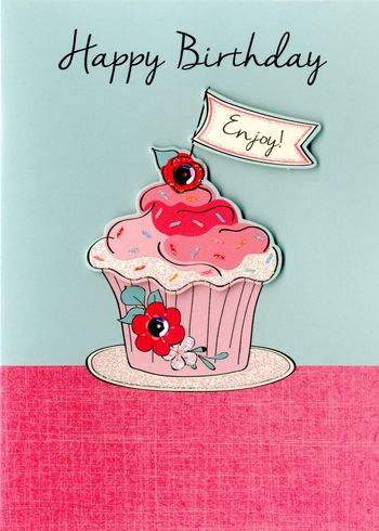 Birthday Greeting Card -Cupcakes