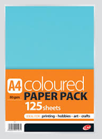A4 COLOURED PAPER PACK 80GSM 125 SHEETS