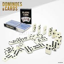 28 Piece Double Six Dominoes & 2 Pack Playing Card Classic Game