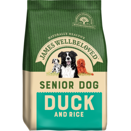 JWB James Wellbeloved Adult Dog Senior Duck & Rice Kibble 15kg