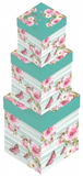 Floral Stripe Square Gift Box Set 3PC