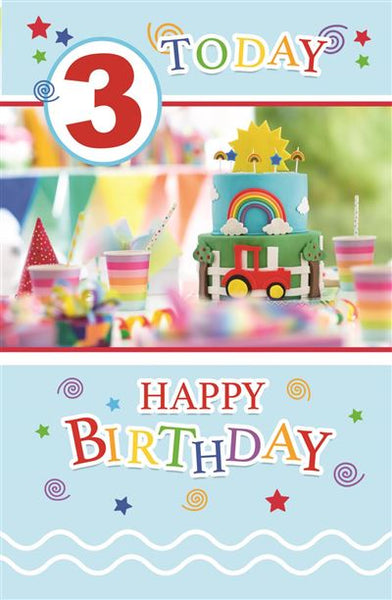 Age 3 - Boy Birthday Card