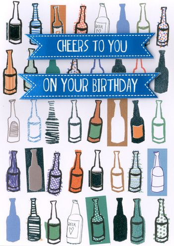 Birthday Greeting Card - Beer Bottles