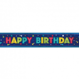 Foil Peppy Birthday Banner  12 ft