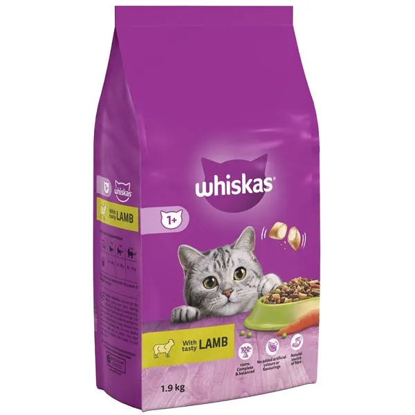 Whiskas 1+ Cat Complete Dry With Lamb 1.9kg
