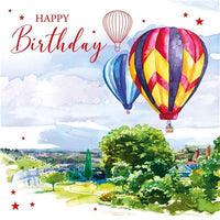 Open Male Birthday Card - Hot Air Balloon