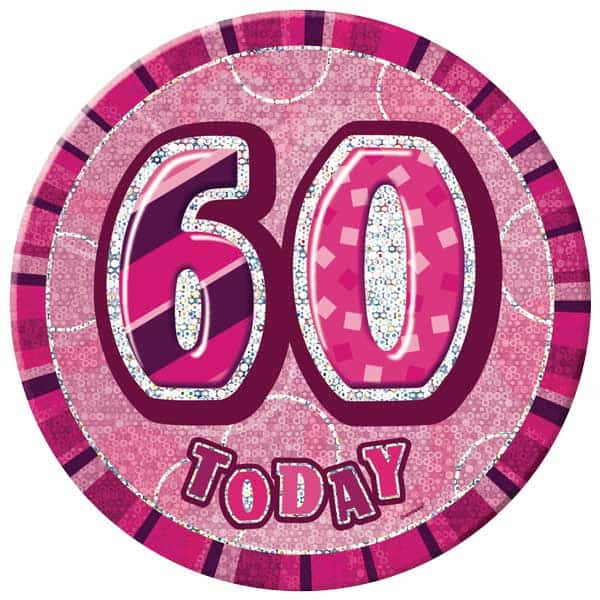 Birthday Badge - Age 60 - Assorted Designs