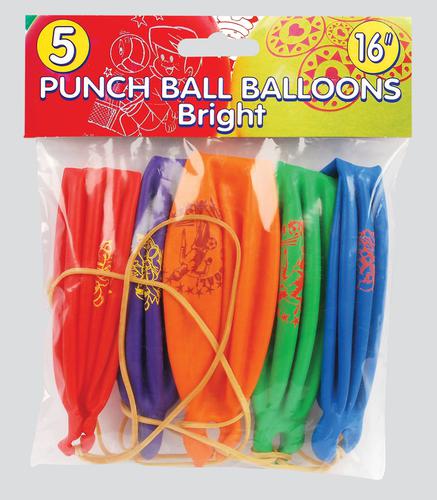 PUNCH BALL BALLOONS x5 BRIGHT