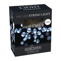 100 White LED Solar String Lights